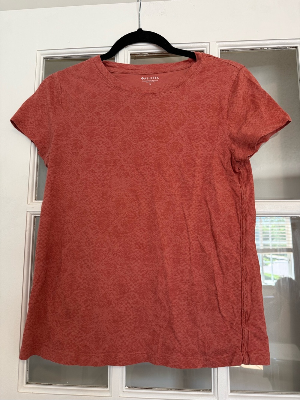 Athleta Short Sleeve Crewneck Tee in Burnt Coral